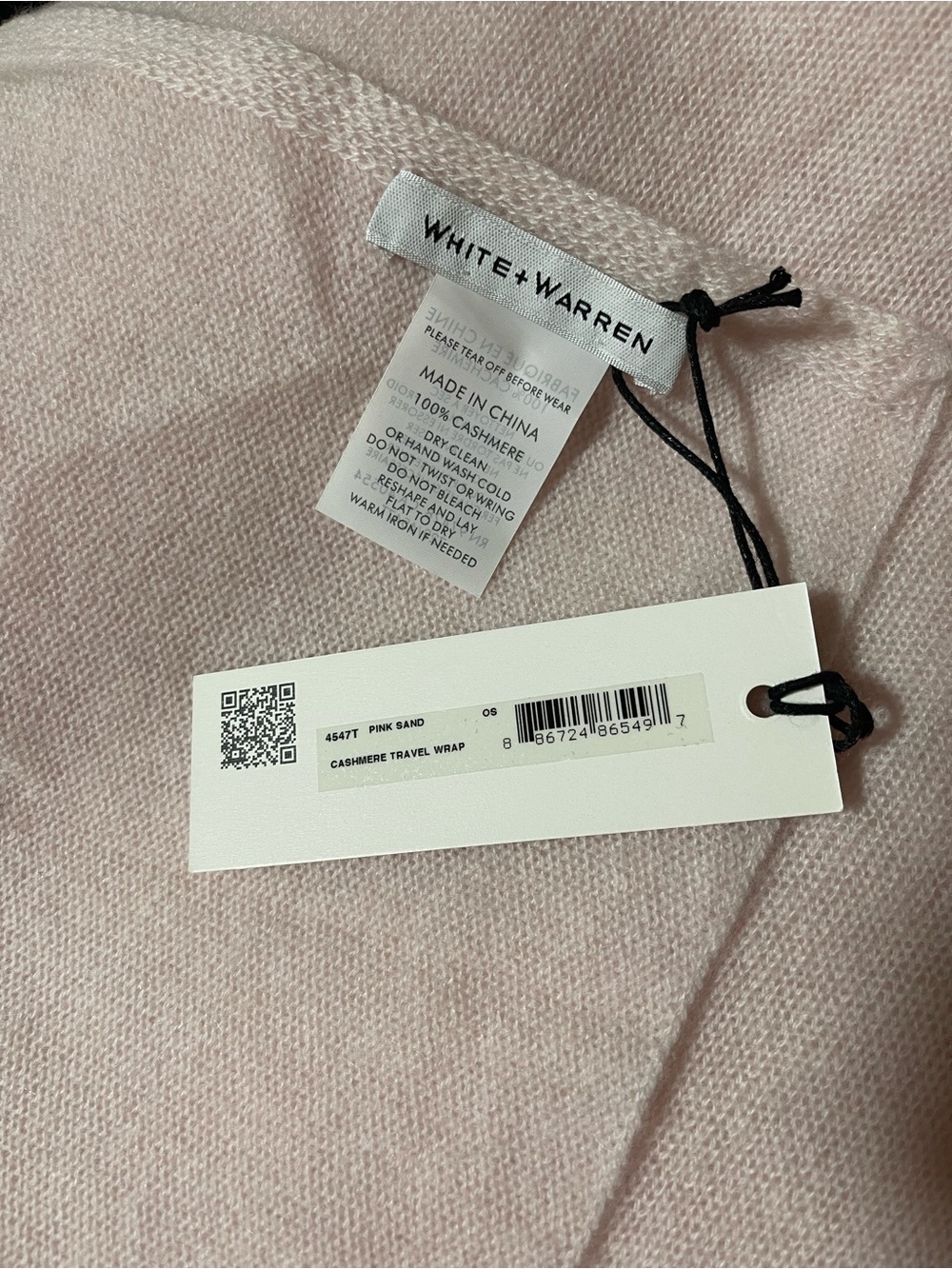 White + Warren Cashmere Travel Wrap Pink Sand 4547T - Picture 4 of 4